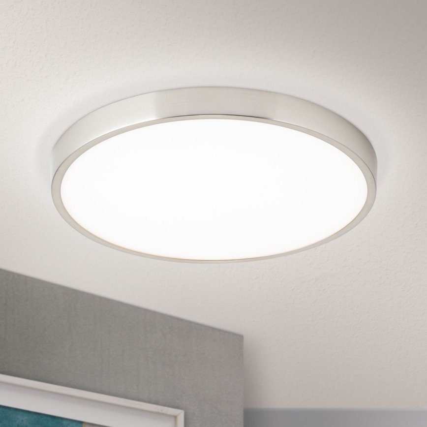 Plafón LED BULLY LED/28W/230V diá. 28 cm cromo mate