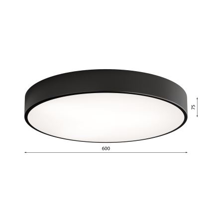 Plafón LED CLEO LED/69W/230V 3000K diá. 60 cm negro