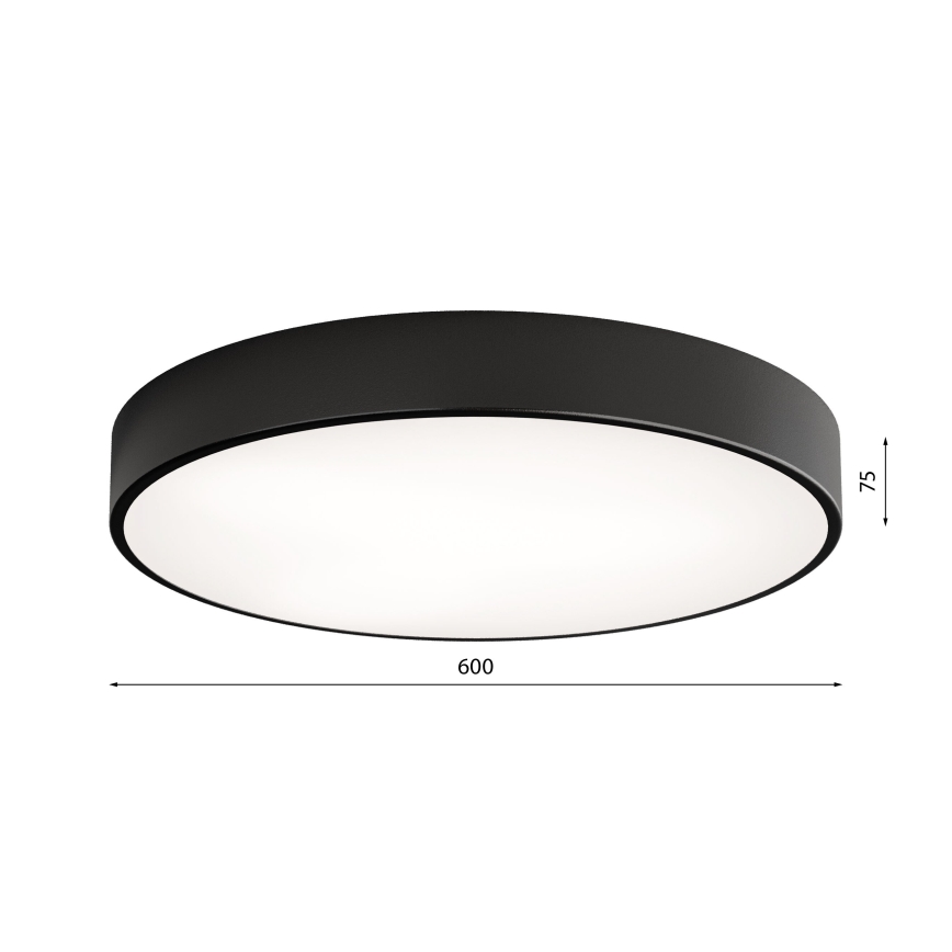 Plafón LED CLEO LED/69W/230V 3000K diá. 60 cm negro