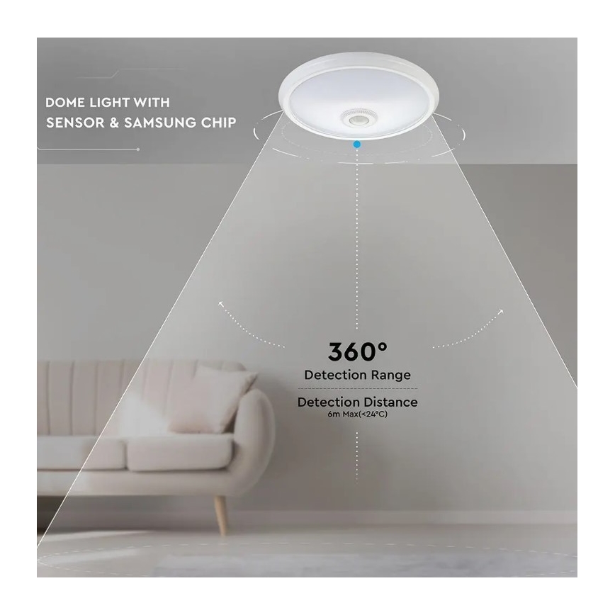 Plafón LED con sensor LED/12W/230V 4000K