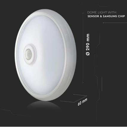 Plafón LED con sensor LED/12W/230V 4000K