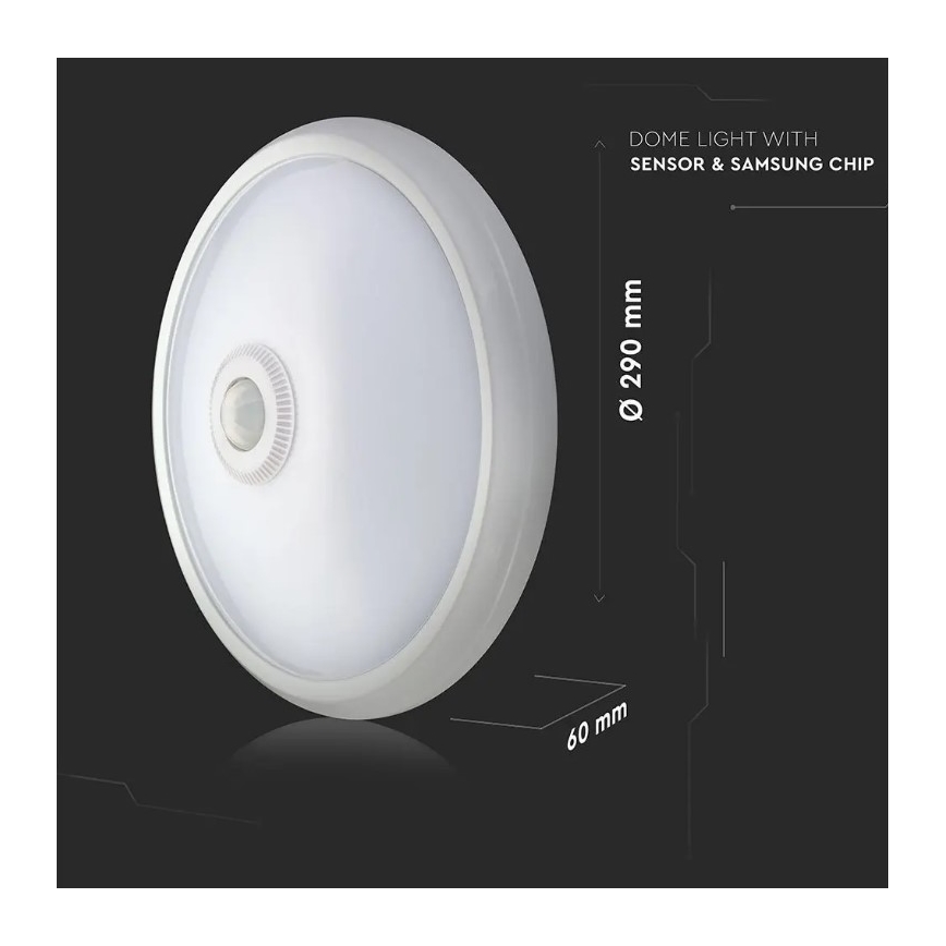 Plafón LED con sensor LED/12W/230V 4000K