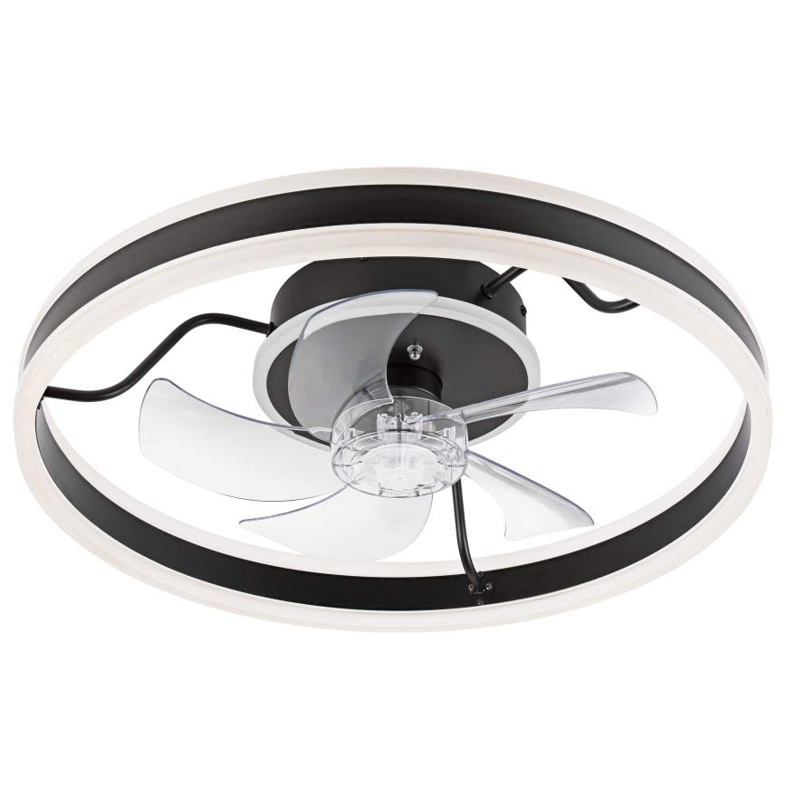 LED Plafón regulable con ventilador APOLLO LED/38W/230V negro + control remoto