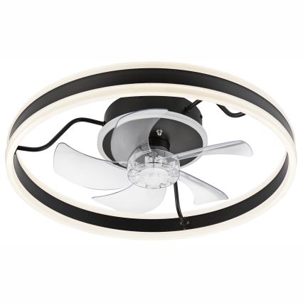 LED Plafón regulable con ventilador APOLLO LED/38W/230V negro + control remoto