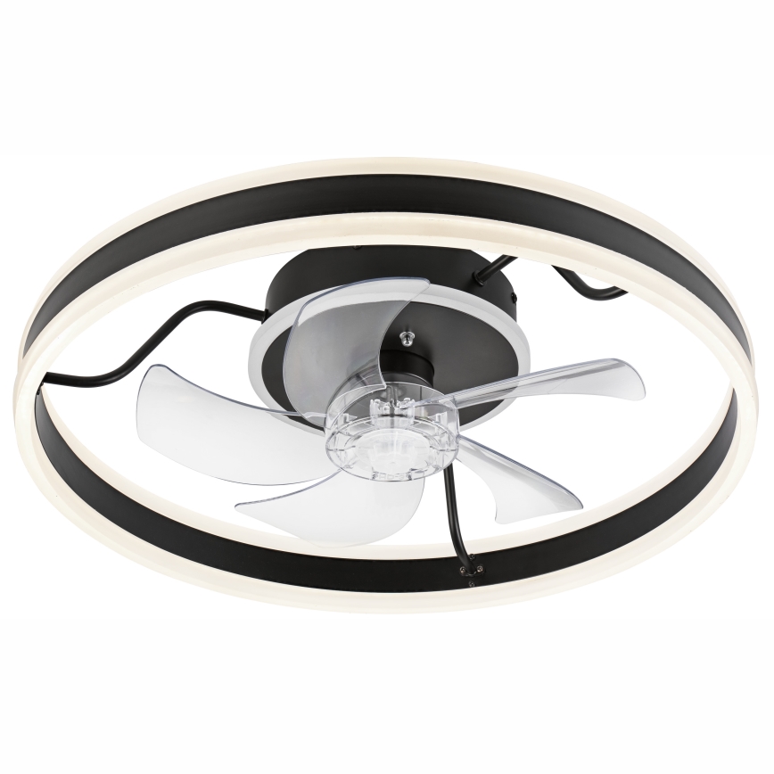 LED Plafón regulable con ventilador APOLLO LED/38W/230V negro + control remoto