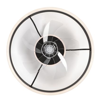 LED Plafón regulable con ventilador APOLLO LED/38W/230V negro + control remoto