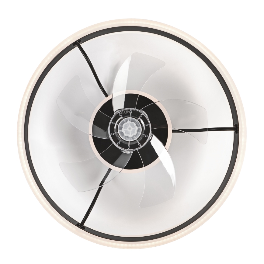 LED Plafón regulable con ventilador APOLLO LED/38W/230V negro + control remoto