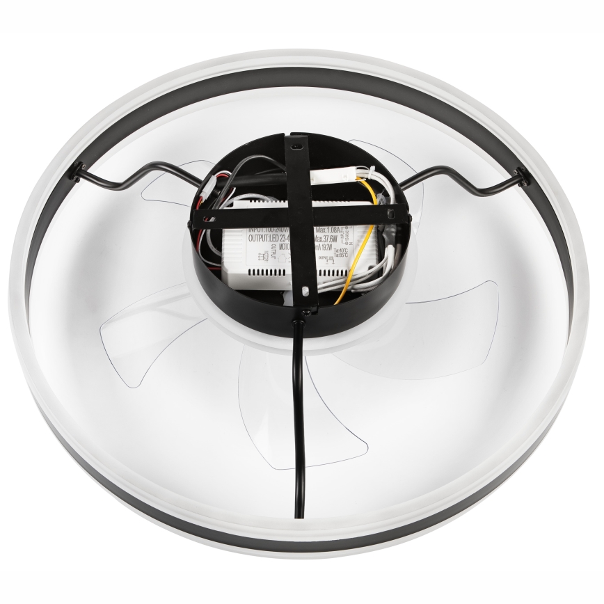 LED Plafón regulable con ventilador APOLLO LED/38W/230V negro + control remoto