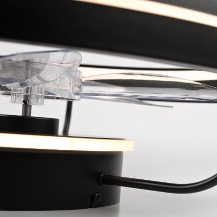LED Plafón regulable con ventilador FARGO LED/37W/230V negro + control remoto