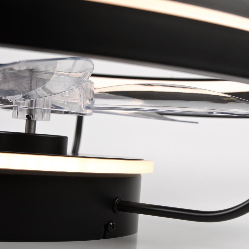 LED Plafón regulable con ventilador FARGO LED/37W/230V negro + control remoto