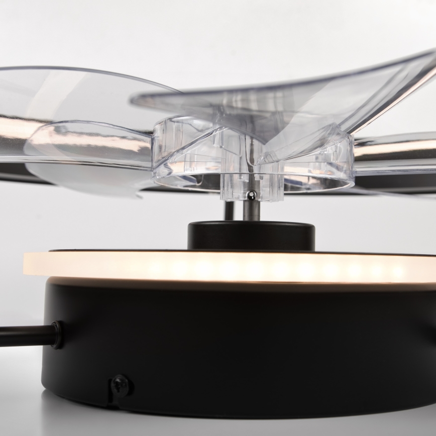 LED Plafón regulable con ventilador FARGO LED/37W/230V negro + control remoto
