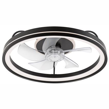 LED Plafón regulable con ventilador FARGO LED/37W/230V negro + control remoto