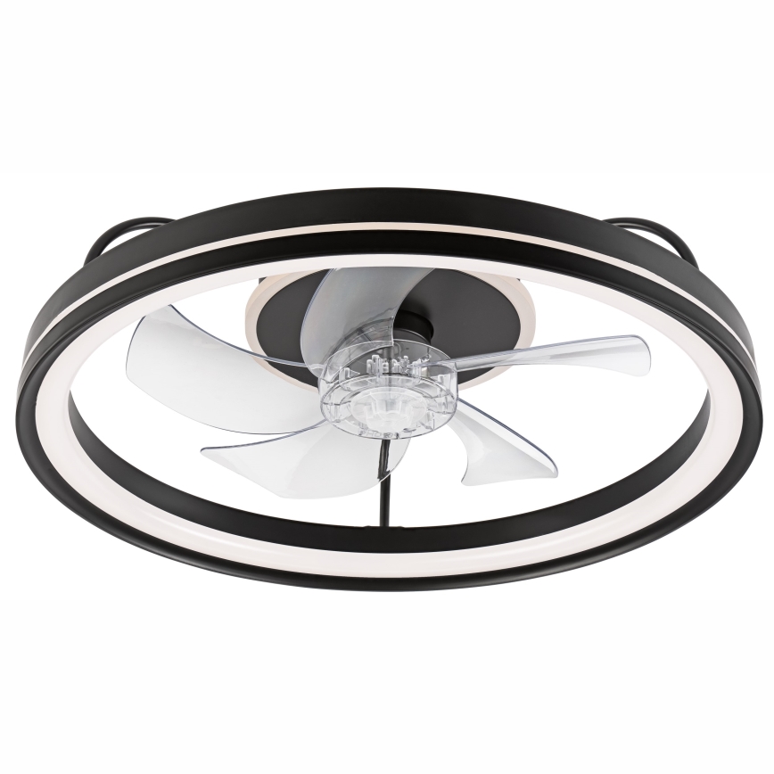 LED Plafón regulable con ventilador FARGO LED/37W/230V negro + control remoto