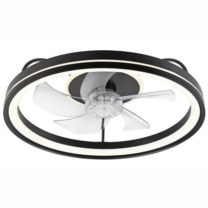 LED Plafón regulable con ventilador FARGO LED/37W/230V negro + control remoto