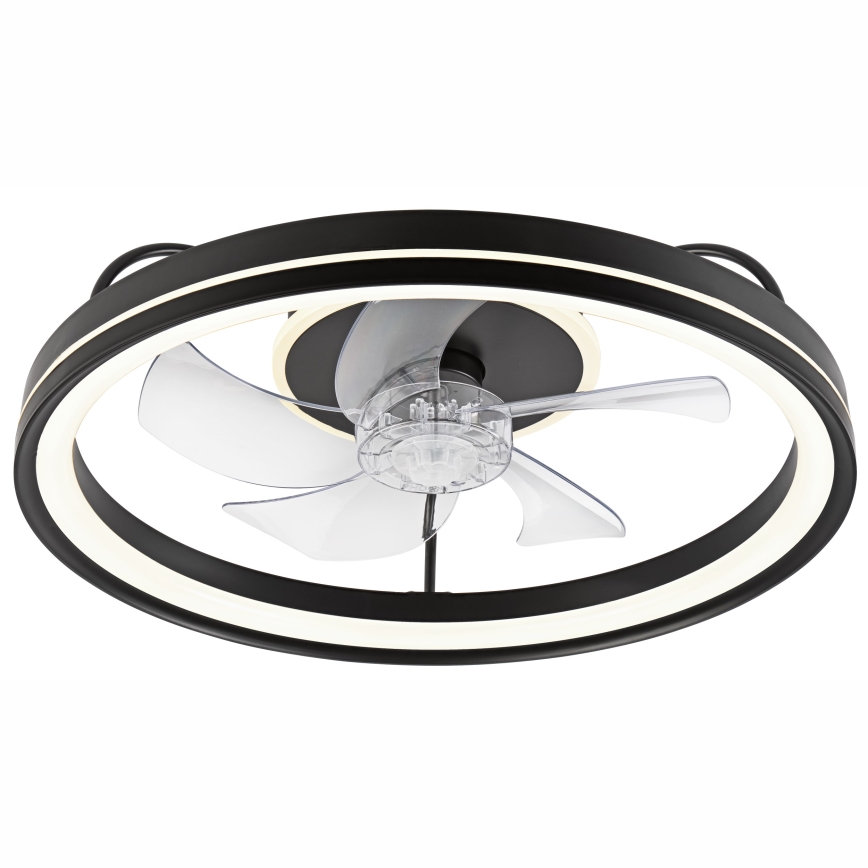 LED Plafón regulable con ventilador FARGO LED/37W/230V negro + control remoto