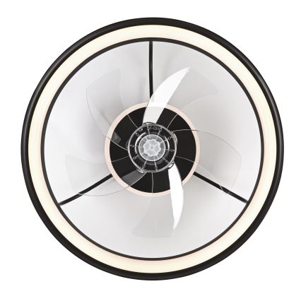 LED Plafón regulable con ventilador FARGO LED/37W/230V negro + control remoto