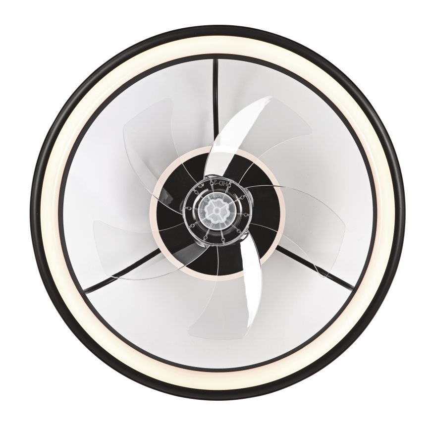 LED Plafón regulable con ventilador FARGO LED/37W/230V negro + control remoto
