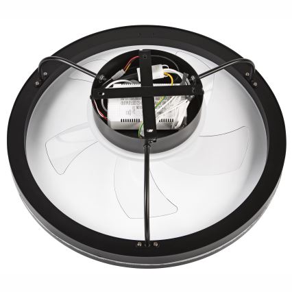 LED Plafón regulable con ventilador FARGO LED/37W/230V negro + control remoto