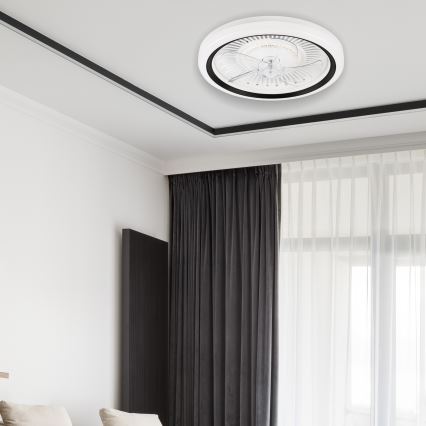 LED Plafón regulable con ventilador GEMMA LED/37W/230V blanco + control remoto