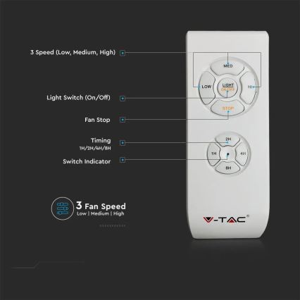 Plafón LED con ventilador LED/45W/230V 3000/4000/6500K gris + control remoto