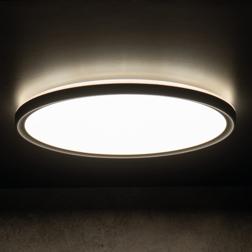 Plafón LED de baño AZPO LED/22W/230V diá. 42 cm IP54 negro