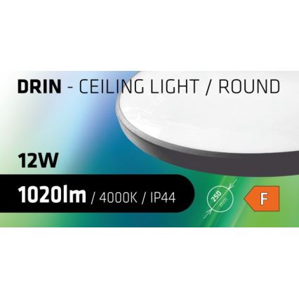 Plafón LED de baño CIRCLE LED/12W/230V 4000K diá. 25 cm IP44 negro