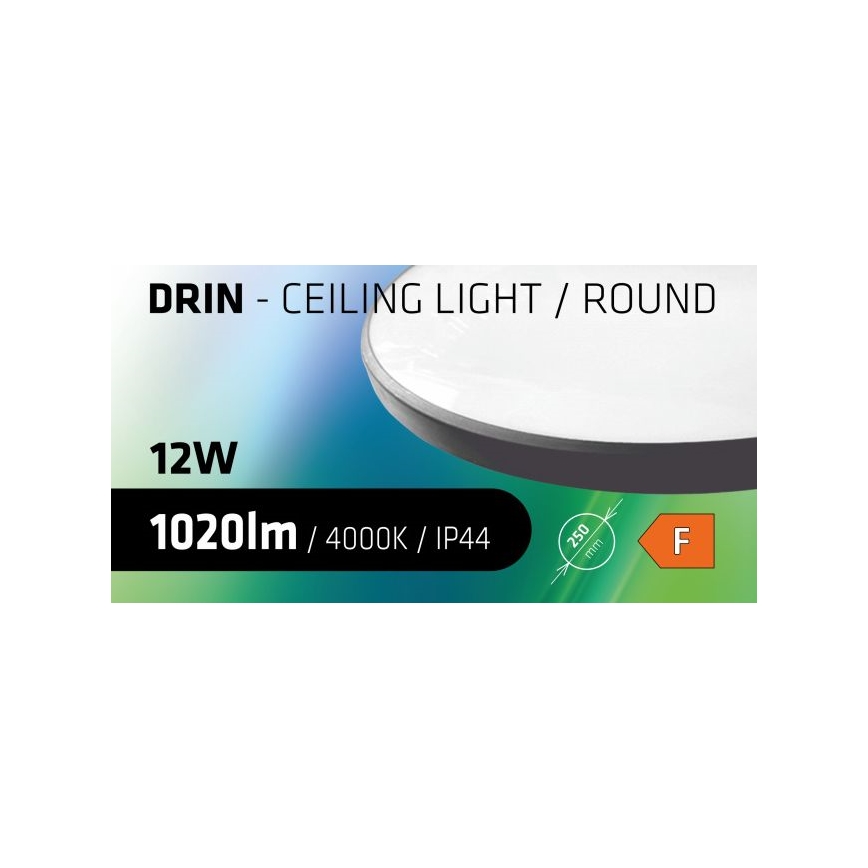 Plafón LED de baño CIRCLE LED/12W/230V 4000K diá. 25 cm IP44 negro