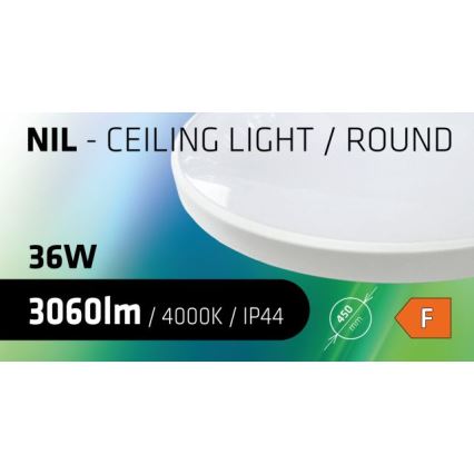 Plafón LED de baño CIRCLE LED/36W/230V 4000K diá. 45 cm IP44 blanco