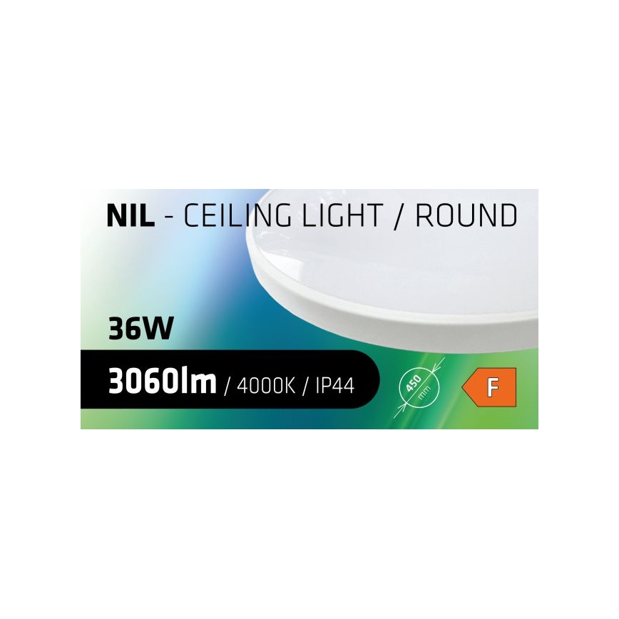 Plafón LED de baño CIRCLE LED/36W/230V 4000K diá. 45 cm IP44 blanco