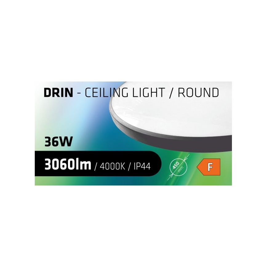 Plafón LED de baño CIRCLE LED/36W/230V 4000K diá. 45 cm IP44 negro
