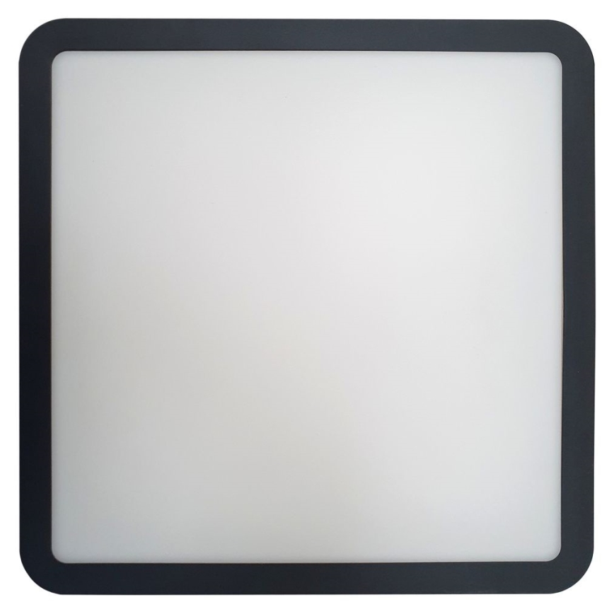 Plafón LED de baño con sensor ELLÉ LED/24W/230V 3000/4000/6500K 26x26 cm IP54 antracita