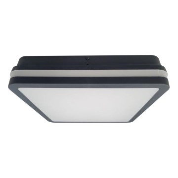 Plafón LED de baño con sensor ELLÉ LED/24W/230V 3000/4000/6500K 26x26 cm IP54 antracita