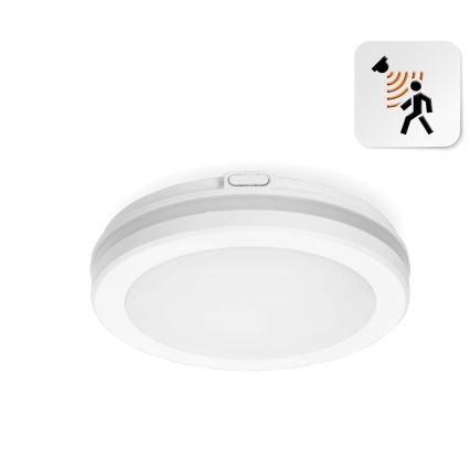 Plafón LED Baño con sensor LED/12W/230V 3000/4000/6500K IP65 Ø 20 cm blanco + control remoto