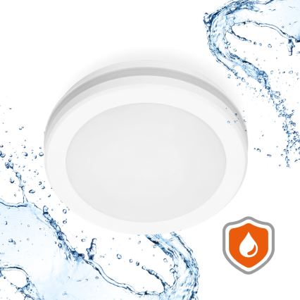 Plafón LED Baño con sensor LED/12W/230V 3000/4000/6500K IP65 Ø 20 cm blanco + control remoto