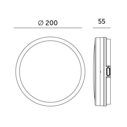 Plafón LED Baño con sensor LED/12W/230V 3000/4000/6500K IP65 Ø 20 cm blanco + control remoto