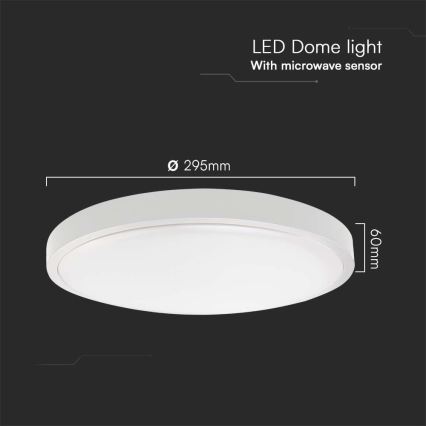 Plafón LED de baño con sensor LED/18W/230V 3000K IP44 blanco + control remoto