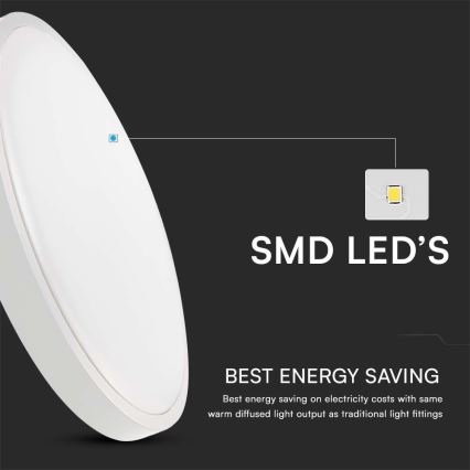 Plafón LED de baño con sensor LED/18W/230V 4000K IP44 blanco + control remoto