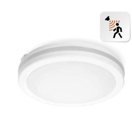 Plafón LED de baño con sensor LED/18W/230V 3000/4000/6500K IP65 diá. 30 cm blanco + control remoto