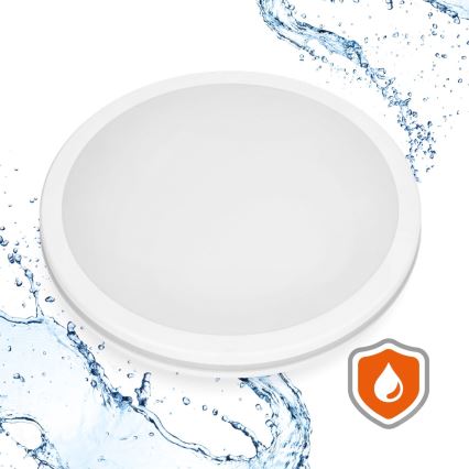 Plafón LED de baño con sensor LED/18W/230V 3000/4000/6500K IP65 diá. 30 cm blanco + control remoto