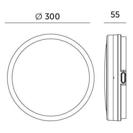 Plafón LED de baño con sensor LED/18W/230V 3000/4000/6500K IP65 diá. 30 cm blanco + control remoto