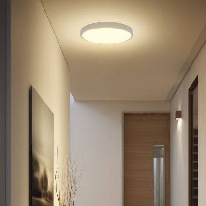 Plafón LED de baño con sensor SAMSUNG CHIP LED/18W/230V IP44 4000K diá. 29 cm blanco + control remoto