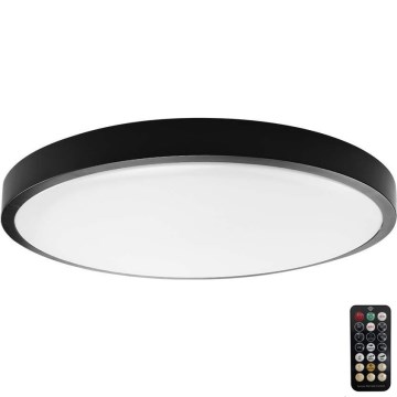 Plafón LED de baño con sensor LED/24W/230V 4000K IP44 negro + mando a distancia