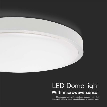 Plafón LED de baño con sensor LED/24W/230V 6500K IP44 blanco + mando a distancia