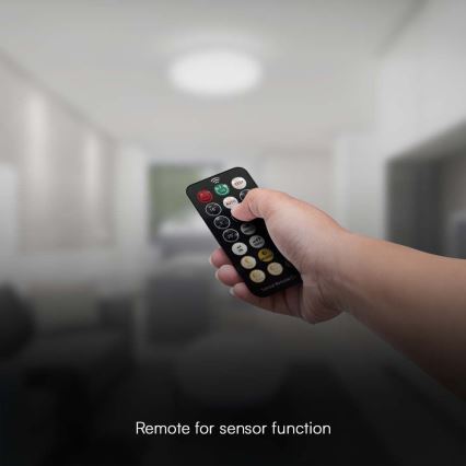 Plafón LED para baño con sensor SAMSUNG CHIP LED/36W/230V IP44 4000K 42x42 cm blanco + control remoto