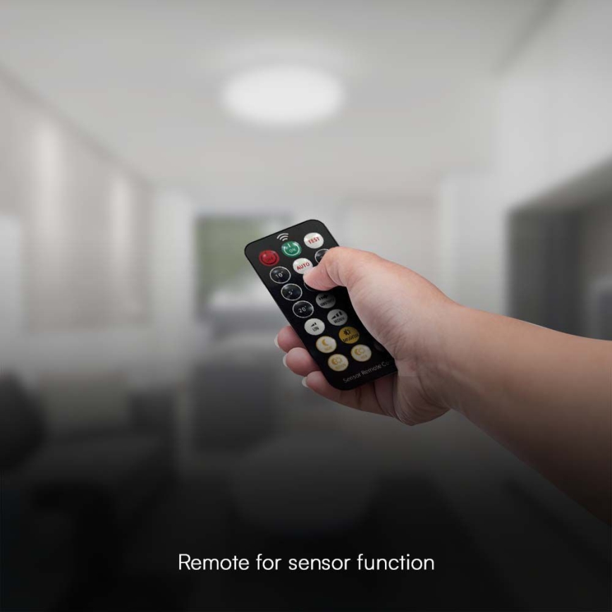 Plafón LED para baño con sensor SAMSUNG CHIP LED/36W/230V IP44 4000K 42x42 cm blanco + control remoto