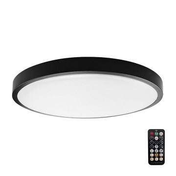 Plafón LED de baño con sensor SAMSUNG CHIP LED/18W/230V IP44 4000K diá. 29 cm negro + control remoto