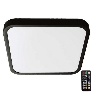 Plafón LED de baño con sensor SAMSUNG CHIP LED/36W/230V IP44 4000K 42x42 cm negro + control remoto