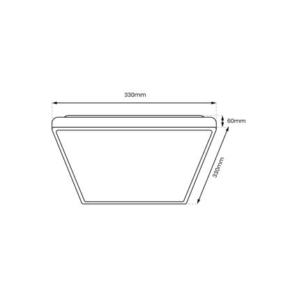 Plafón LED de baño DABAR LED/17W/230V 4000K 33x33 cm IP44