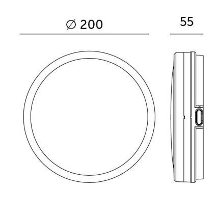 Plafón LED de baño LED/12W/230V 3000/4000/6500K IP65 diá. 20 cm blanco