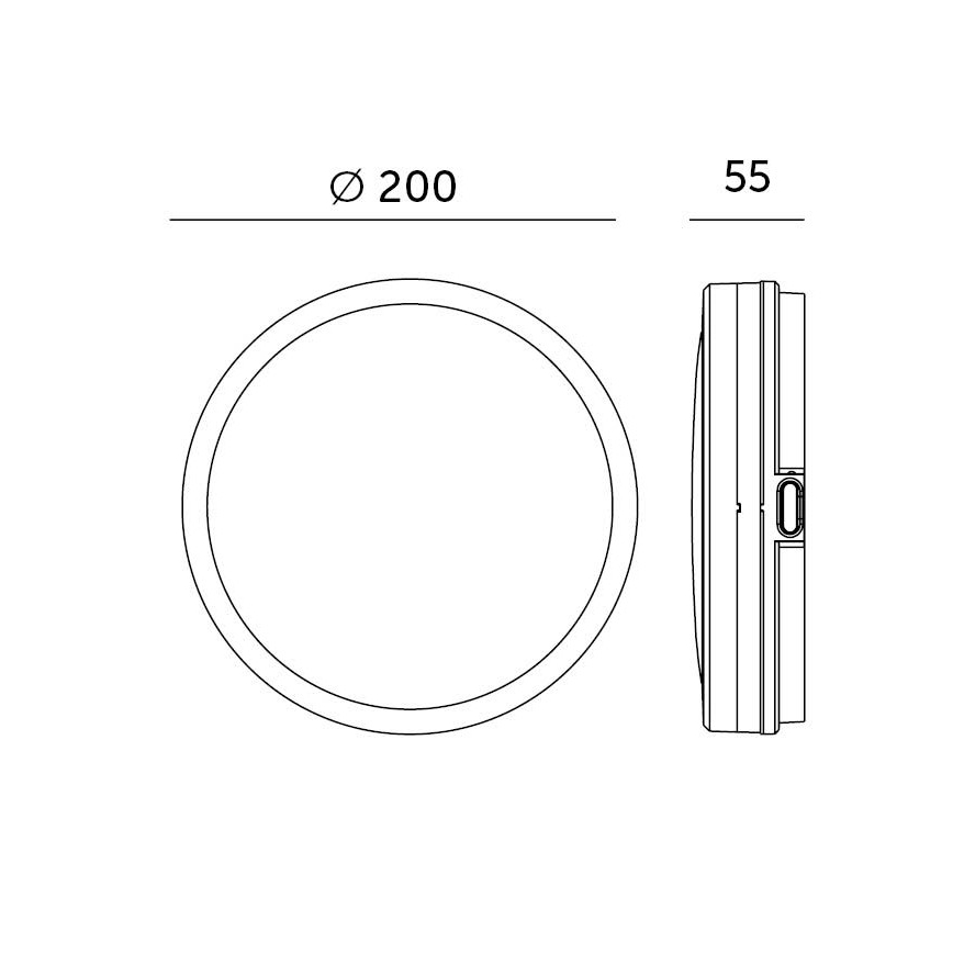 Plafón LED de baño LED/12W/230V 3000/4000/6500K IP65 diá. 20 cm blanco
